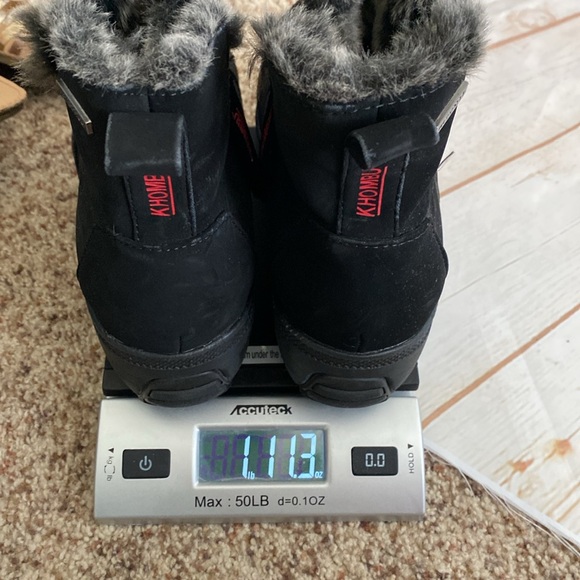 Khombu Comfort Black Faux Fur-Lined Aura Waterproof Rubber Soled Wedge Boots - Picture 10 of 10